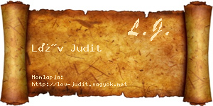 Löv Judit névjegykártya